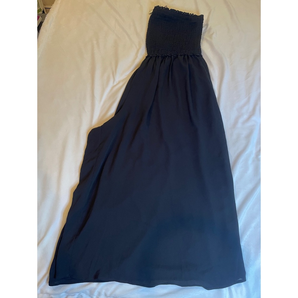 Torrid Swim Coverup Black Smocked Strapless Jumpsuit Wide Leg Plus Size 2 2X NWT - Picture 6 of 9